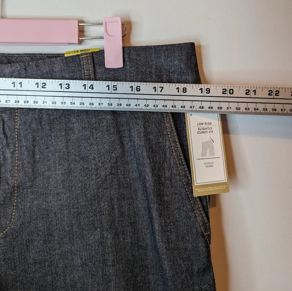 NWT Dockers Low Rise Slightly Curvy Iconic Khaki Grey Wash Denim Trouser Pant 14 - Picture 10 of 12